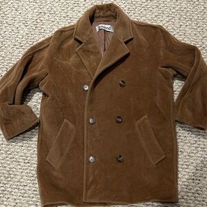 MaxMara Rich Brown Men's Pea Coat 100% virgin wool